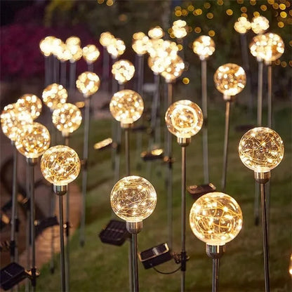 Round Ball Pathway LED Solar Light Outdoor Waterproof Garden Lamp for Walkway Yard Lawn - 10cm