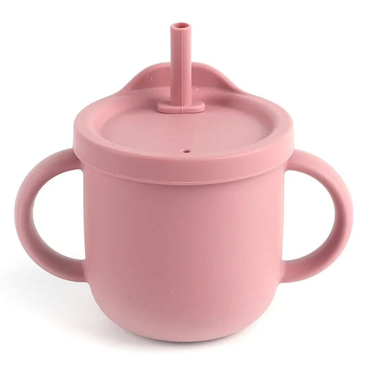 ZP2004B 250ML Toddler Straw Cup Baby Training Drinking Cup with Dual Handles (with Silicone Material FDA Report)