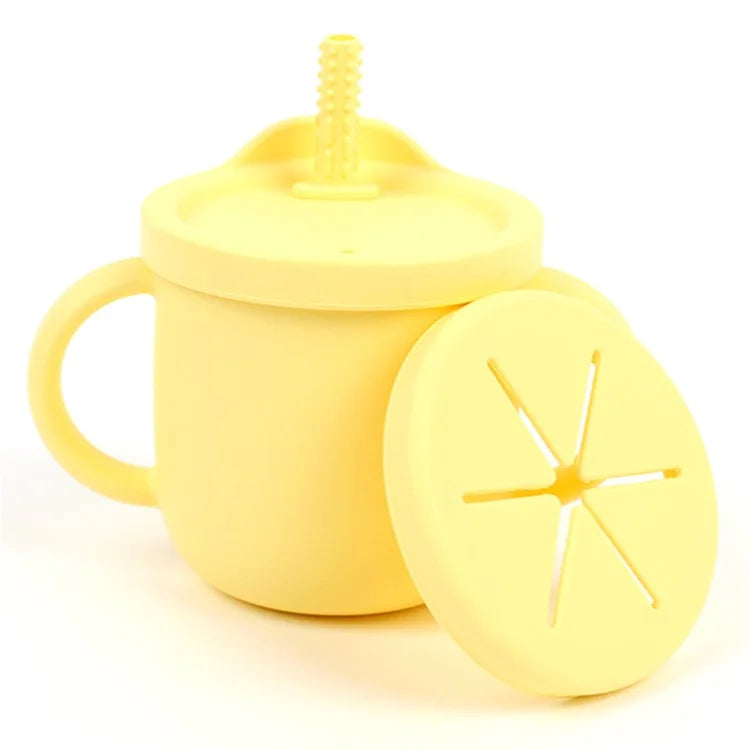 ZP2004BC 2-in-1 250ml Toddler Silicone Sippy Cup Anti-fall Kids Water Snack Cup (FDA Certified, BPA-Free)