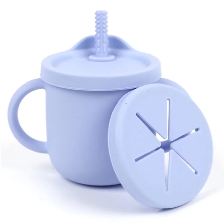 ZP2004BC 2-in-1 250ml Toddler Silicone Sippy Cup Anti-fall Kids Water Snack Cup (FDA Certified, BPA-Free)