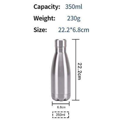 JUNSUNMAY 350ml 304 Stainless Steel Double Layer Vacuum Insulation Cup Cycling Water Bottle (BPA-Free, No FDA Certification)