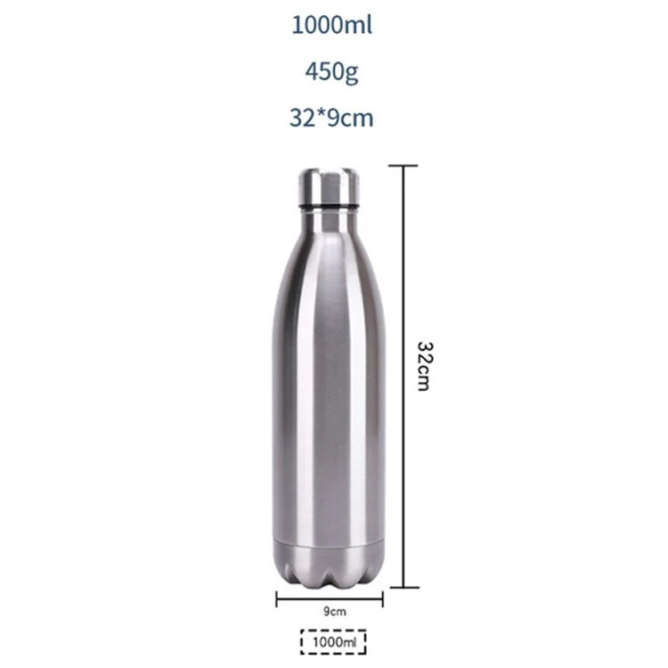 JUNSUNMAY 1000ml 304 Stainless Steel Vacuum Insulated Bottle Sports Cycling Water Bottle (BPA-Free, No FDA Certification)