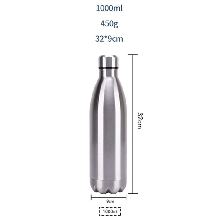 JUNSUNMAY 1000ml 304 Stainless Steel Vacuum Insulated Bottle Sports Cycling Water Bottle (BPA-Free, No FDA Certification)