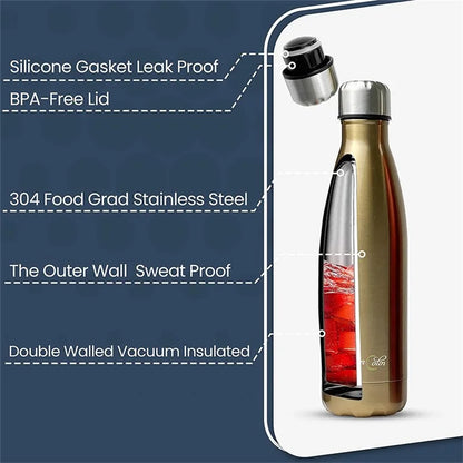JUNSUNMAY 1000ml 304 Stainless Steel Vacuum Insulated Bottle Sports Cycling Water Bottle (BPA-Free, No FDA Certification)
