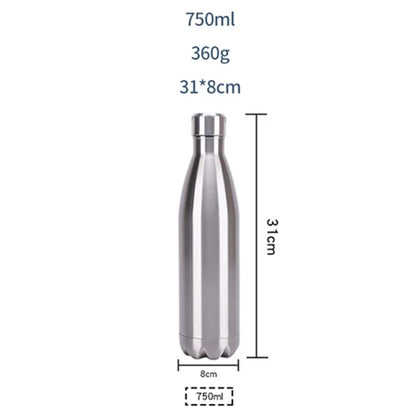 JUNSUNMAY 750ml 304 Stainless Steel Double Layer Insulated Cup Office School Gym Water Bottle (BPA-Free, No FDA Certification)