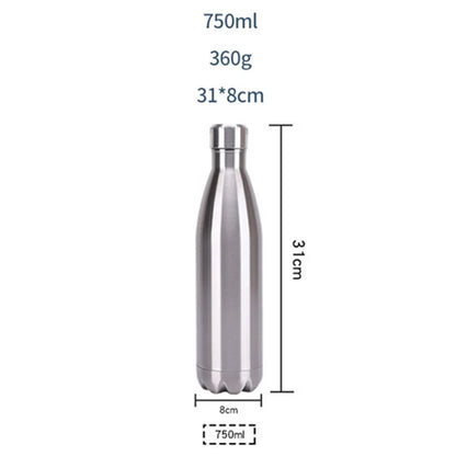 JUNSUNMAY 750ml 304 Stainless Steel Double Layer Insulated Cup Office School Gym Water Bottle (BPA-Free, No FDA Certification)