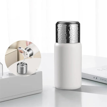 300ml 316 Stainless Steel Insulated Cup Hammered Texture Lid Water Bottle with Tea Strainer (BPA-Free, No FDA Certification)