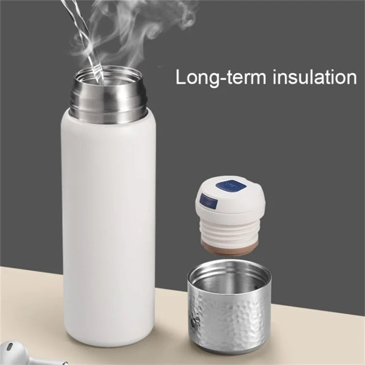 300ml 316 Stainless Steel Insulated Cup Hammered Texture Lid Water Bottle with Tea Strainer (BPA-Free, No FDA Certification)