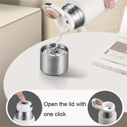 300ml 316 Stainless Steel Insulated Cup Hammered Texture Lid Water Bottle with Tea Strainer (BPA-Free, No FDA Certification)