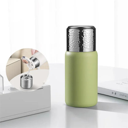 300ml 316 Stainless Steel Insulated Cup Hammered Texture Lid Water Bottle with Tea Strainer (BPA-Free, No FDA Certification)