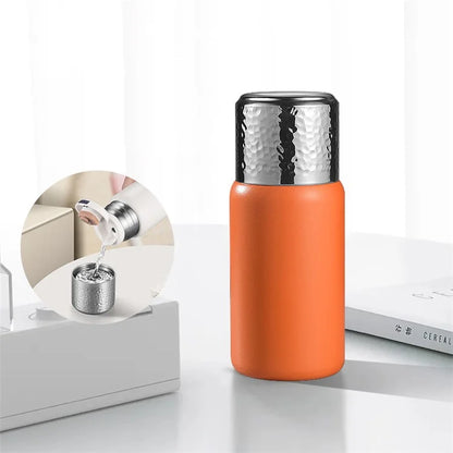 300ml 316 Stainless Steel Insulated Cup Hammered Texture Lid Water Bottle with Tea Strainer (BPA-Free, No FDA Certification)