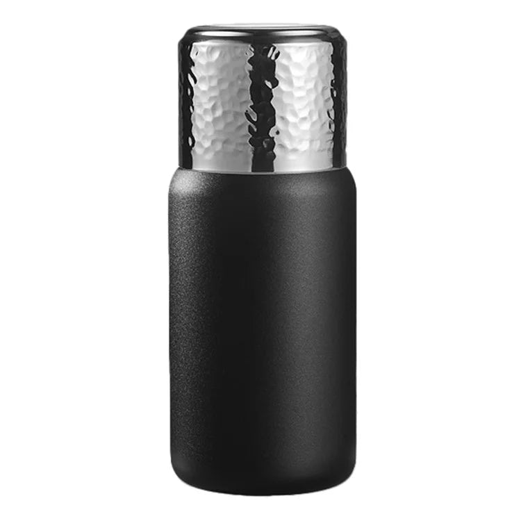 300ml 316 Stainless Steel Insulated Cup Hammered Texture Lid Water Bottle with Tea Strainer (BPA-Free, No FDA Certification)
