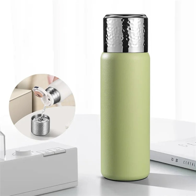 430ml Hammered Texture Lid 316 Stainless Steel Insulated Water Bottle with Tea Strainer (BPA-Free, No FDA Certification)