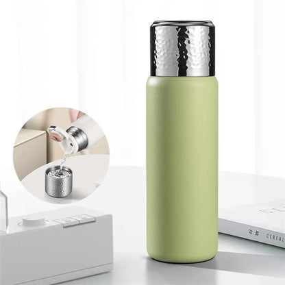 430ml Hammered Texture Lid 316 Stainless Steel Insulated Water Bottle with Tea Strainer (BPA-Free, No FDA Certification)
