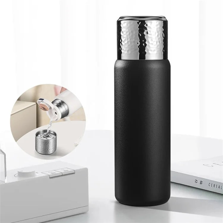 430ml Hammered Texture Lid 316 Stainless Steel Insulated Water Bottle with Tea Strainer (BPA-Free, No FDA Certification)