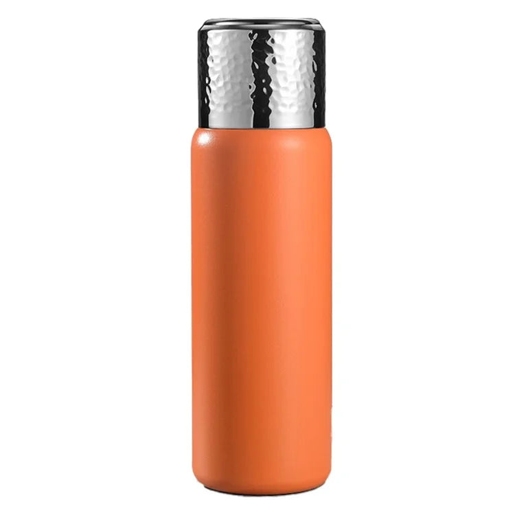 430ml Hammered Texture Lid 316 Stainless Steel Insulated Water Bottle with Tea Strainer (BPA-Free, No FDA Certification)