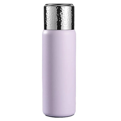 430ml Hammered Texture Lid 316 Stainless Steel Insulated Water Bottle with Tea Strainer (BPA-Free, No FDA Certification)