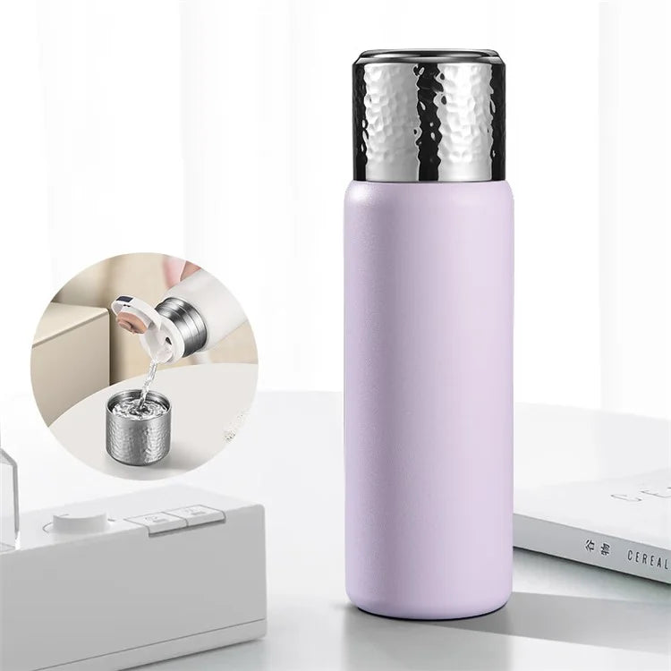 430ml Hammered Texture Lid 316 Stainless Steel Insulated Water Bottle with Tea Strainer (BPA-Free, No FDA Certification)