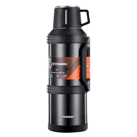 TEAHOO 4.0L Outdoor Water Bottle 304 Stainless Steel Insulated Cup (BPA Free, No FDA)