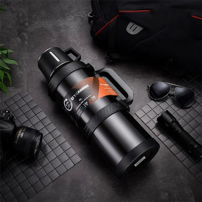 TEAHOO 4.0L Outdoor Water Bottle 304 Stainless Steel Insulated Cup (BPA Free, No FDA)