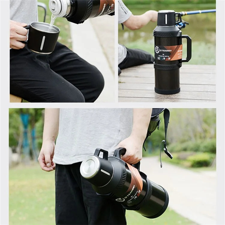 TEAHOO 4.0L Outdoor Water Bottle 304 Stainless Steel Insulated Cup (BPA Free, No FDA)