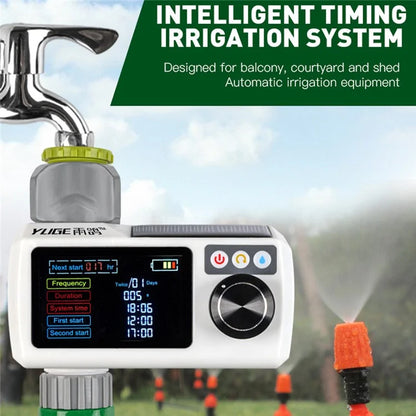 YLIGE Solar Powered Water Irrigation Timer with 10m Hose Automatic Watering Controller, European Standard