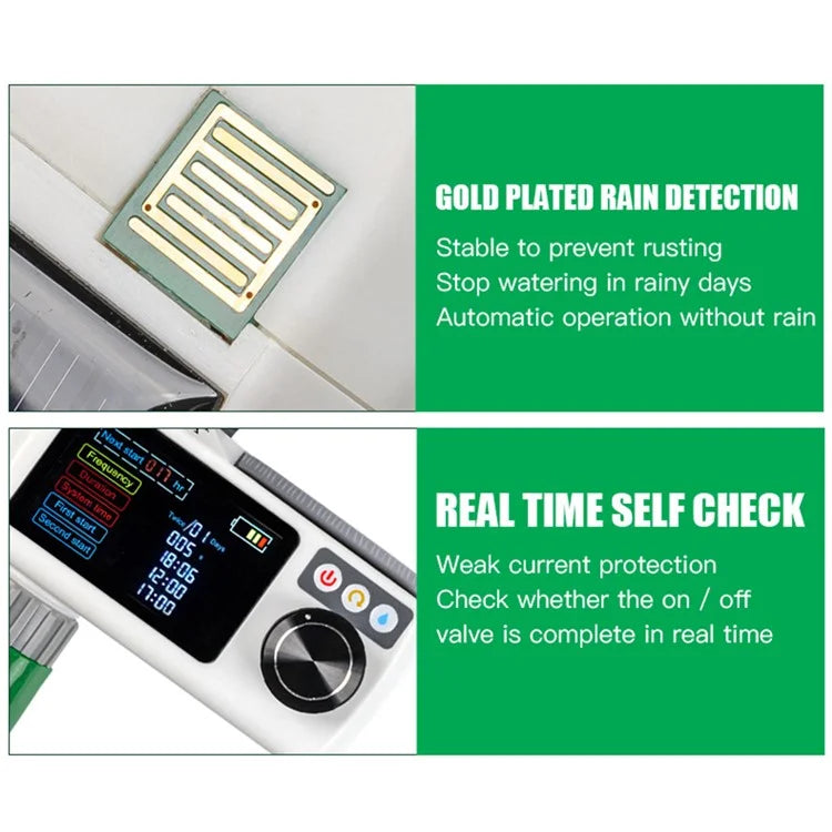 YLIGE Solar Powered Water Irrigation Timer with 10m Hose Automatic Watering Controller, European Standard