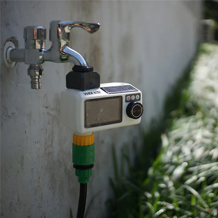 YLIGE Solar Powered Water Irrigation Timer Automatic Watering Controller with Tee Coupler + Hose Kit, European Standard