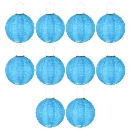 DN-003 10Pcs 25cm / 10 Inch Outdoor Solar Light with Handle Garden Hanging Lantern