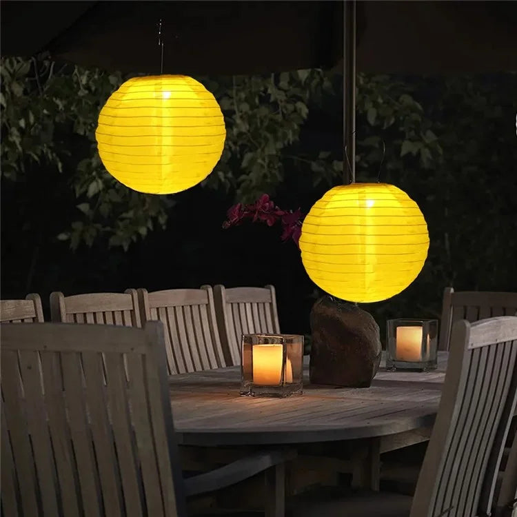 DN-003 10Pcs 25cm / 10 Inch Outdoor Solar Light with Handle Garden Hanging Lantern