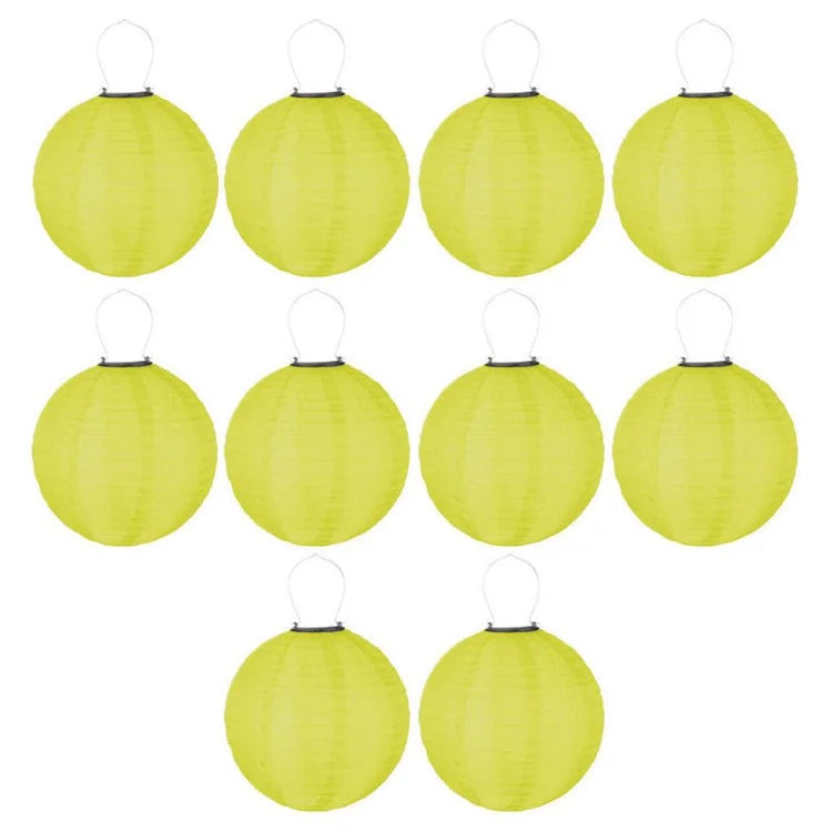 DN-003 10Pcs 25cm / 10 Inch Outdoor Solar Light with Handle Garden Hanging Lantern