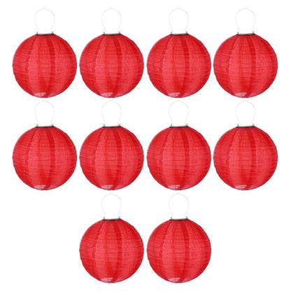 DN-003 10Pcs 25cm / 10 Inch Outdoor Solar Light with Handle Garden Hanging Lantern