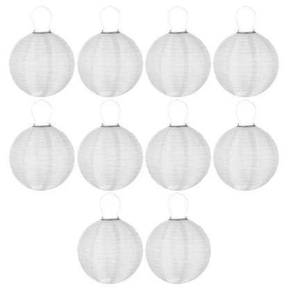 DN-003 10Pcs 25cm / 10 Inch Outdoor Solar Light with Handle Garden Hanging Lantern