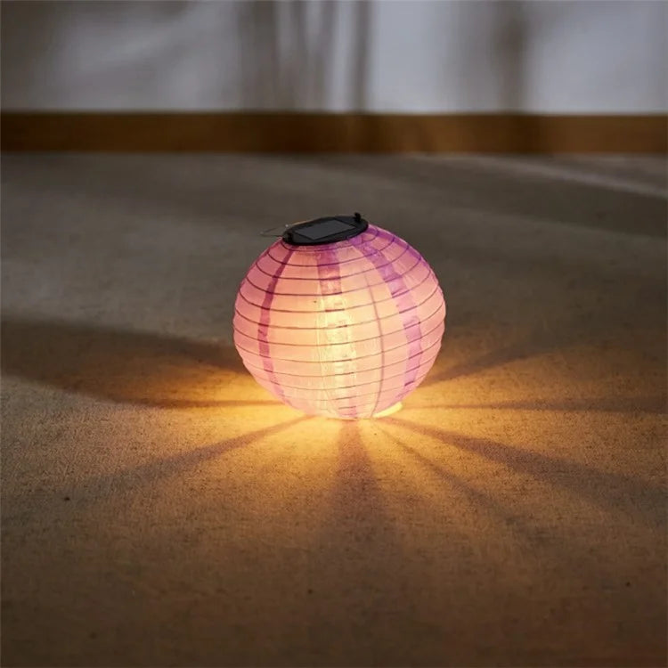 DN-003 10Pcs 25cm / 10 Inch Outdoor Solar Light with Handle Garden Hanging Lantern