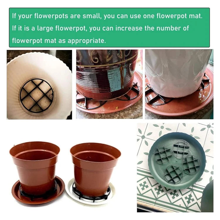 3Pcs Gardening Flower Pot Holder Bottom Pad Plant Pot Plastic Ventilation Heighten Base