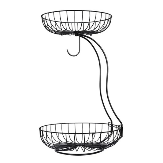 001-ZJGL-001 Nordic Double Layer Fruit Tray Snack Storage Basket (BPA Free, No FDA)