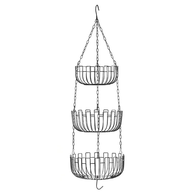 001-ZJD-SB1 3-Layer Hanging Basket Potted Plant Vegetable Fruit Basket (BPA-free, No FDA Certificate)