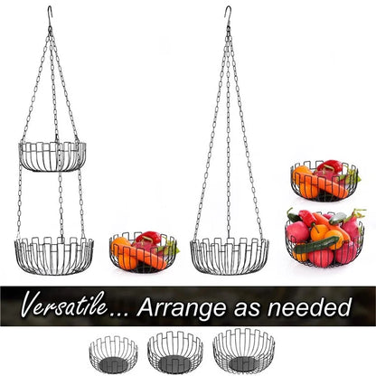 001-ZJD-SB1 3-Layer Hanging Basket Potted Plant Vegetable Fruit Basket (BPA-free, No FDA Certificate)