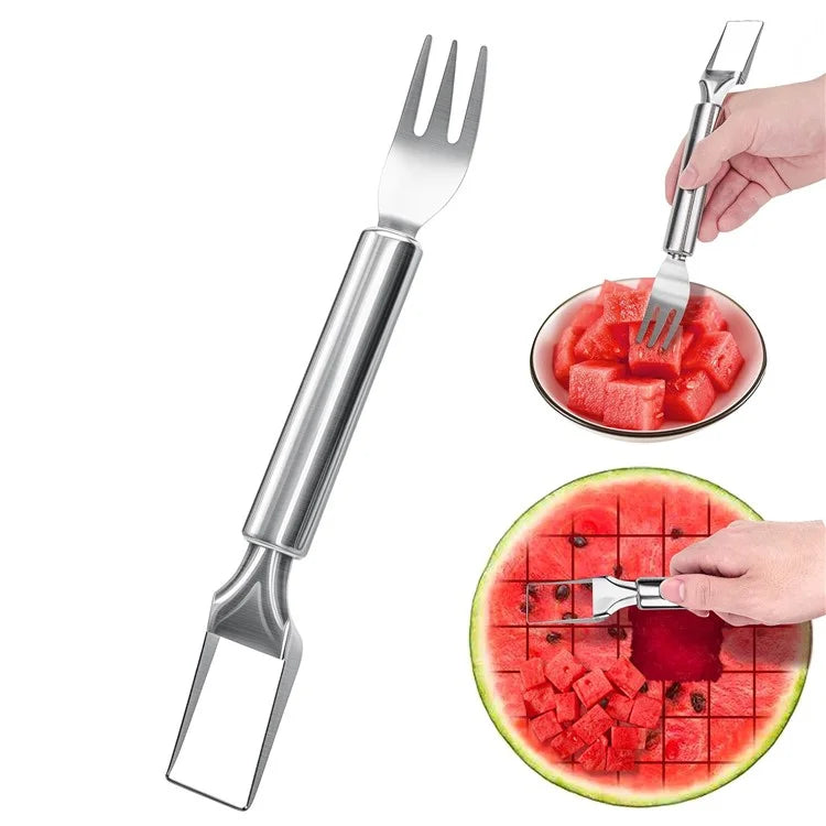 Stainless Steel Dual Head Watermelon Cutter Fruit Fork Kitchen Tool (BPA Free, No FDA)