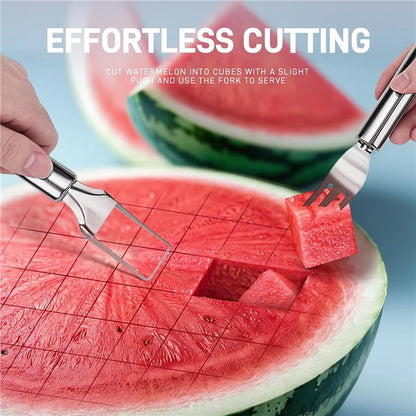 Stainless Steel Dual Head Watermelon Cutter Fruit Fork Kitchen Tool (BPA Free, No FDA)