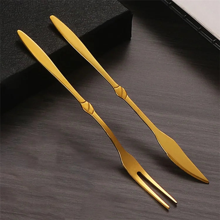 5Pcs / Set Stainless Steel Fork Ice Cream Spoon Kitchen Utensils (BPA Free, No FDA)
