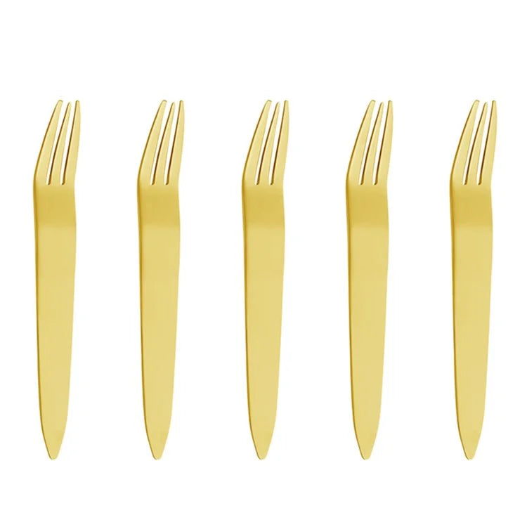 5Pcs / Set Stainless Steel Fork Ice Cream Spoon Kitchen Utensils (BPA Free, No FDA)
