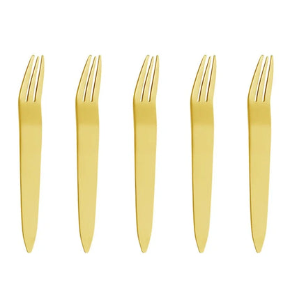 5Pcs / Set Stainless Steel Fork Ice Cream Spoon Kitchen Utensils (BPA Free, No FDA)