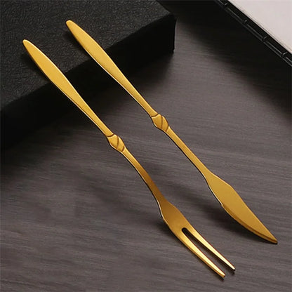 5Pcs / Set Stainless Steel Fork Ice Cream Spoon Kitchen Utensils (BPA Free, No FDA)