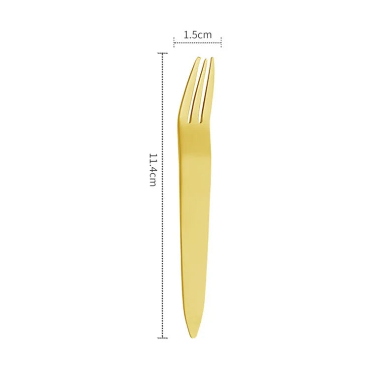 5Pcs / Set Stainless Steel Fork Ice Cream Spoon Kitchen Utensils (BPA Free, No FDA)