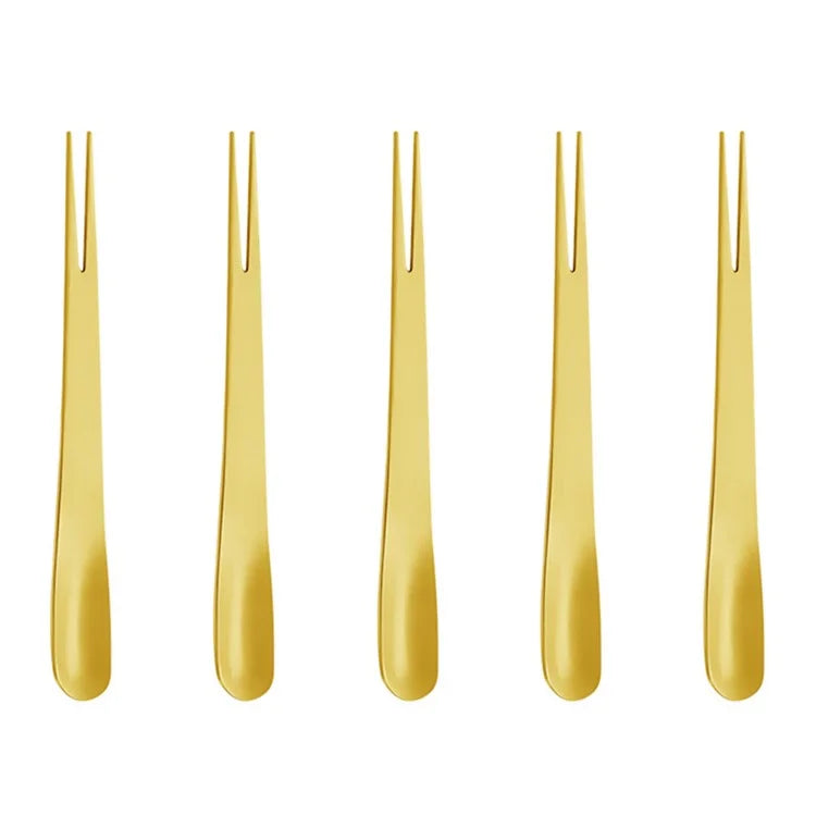 5Pcs / Set Stainless Steel Fork Ice Cream Spoon Kitchen Utensils (BPA Free, No FDA)