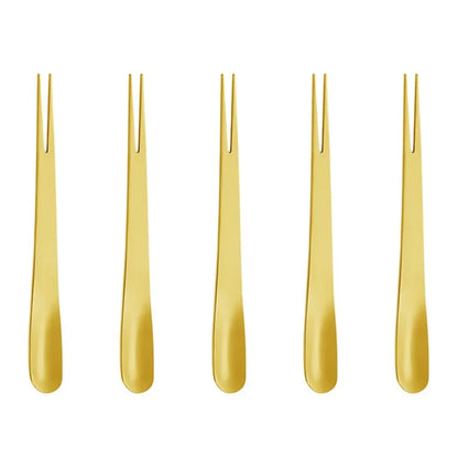 5Pcs / Set Stainless Steel Fork Ice Cream Spoon Kitchen Utensils (BPA Free, No FDA)