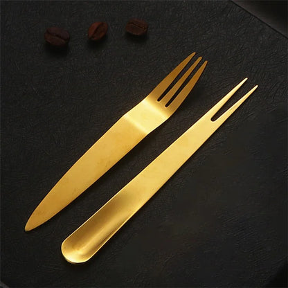 5Pcs / Set Stainless Steel Fork Ice Cream Spoon Kitchen Utensils (BPA Free, No FDA)