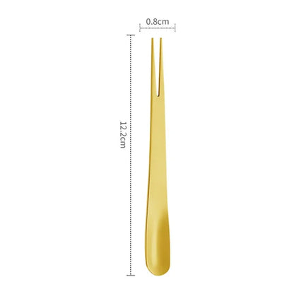 5Pcs / Set Stainless Steel Fork Ice Cream Spoon Kitchen Utensils (BPA Free, No FDA)