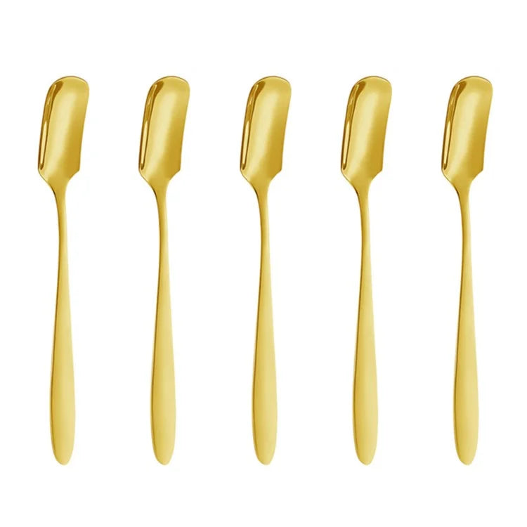 5Pcs / Set Stainless Steel Fork Ice Cream Spoon Kitchen Utensils (BPA Free, No FDA)
